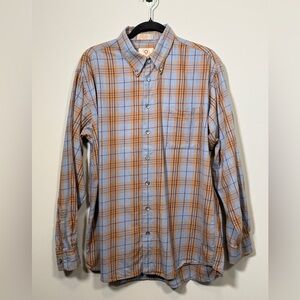 Viyella Mens 80/20 Cotton Wool Plaid Button Down Shirt Made in Canada L